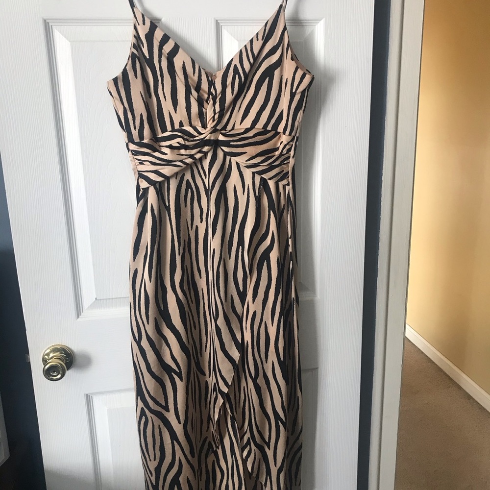 Henley Animal Print Satin Blouse